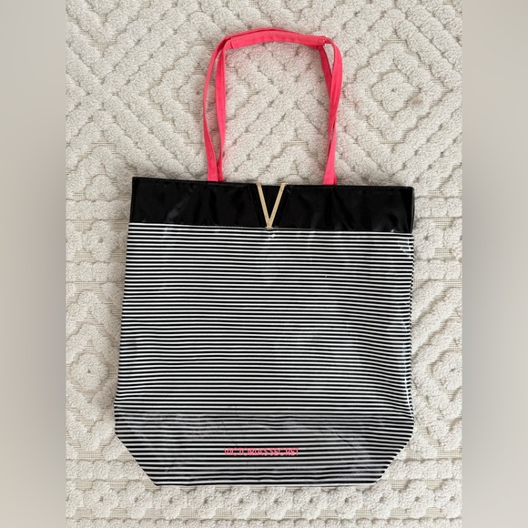Victoria’s Secret Black & White Striped Tote Bag - Picture 8 of 9
